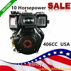 10 Horsepower Single Cylinder Air-cooling Diesel Engine 4 Stroke 406CC 10HP USA