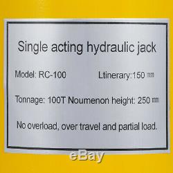 100 Tons 6 Stroke Single Acting Hydraulic Cylinder Jack Bending Durable Pulling