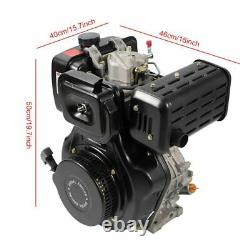 10HP 186F 4 Stroke Single Cylinder Diesel Engine 406CC Forced Air Cooling Motor