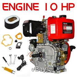 10HP 411cc Diesel Engine 4 Stroke Single Cylinder 2 5/6 Shaft Length in U. S