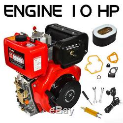 10HP Diesel Engine 411cc Vertical 4 Stroke Single Cylinder 72.2mm Shaft Length