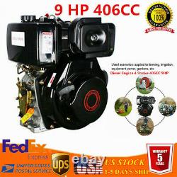 186F 10HP 406cc Diesel Engine 4Stroke Single Cylinder Forced Air Cooling 3600rpm