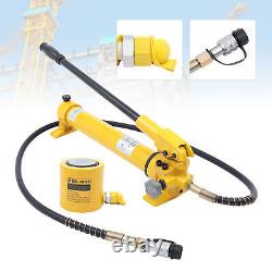 30 Ton Hollow Ram Hydraulic Cylinder Jack 50mm Stroke Single Acting+Hand Pump