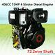 4 Stroke 10hp Diesel Engine 406cc Vertical Single Cylinder 72.2mm Shaft Length