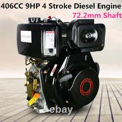 4 Stroke 10HP Diesel Engine 406cc Vertical Single Cylinder 72.2mm Shaft Length