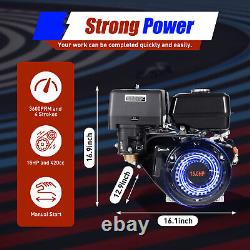 4-Stroke 15HP 420CC Gas Motor Engine Recoil Pull Air Cooling OHV Single Cylinder