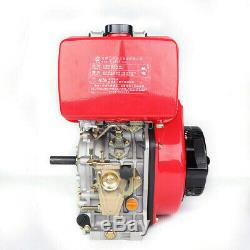 4 Stroke 9.0HP Diesel Engine Single Cylinder 406cc 72.2mm Shaft Length Red Color