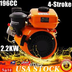 4 Stroke Diesel Engine Single Cylinder Air-cooling Manual Start Small Motor New