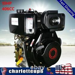 406CC 10HP 4-Stroke Tiller Diesel Engine Single Cylinder Forced Air Cooling USA