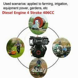 406CC 10HP Diesel Engine 4 Stroke Single Cylinder Air Cooling Recoil 3600rpm US