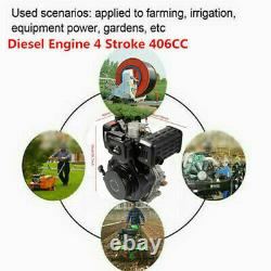 406cc 4 Stroke 10HP Diesel Engine Heavy Duty Single Cylinder 5.5 L Oil Tank