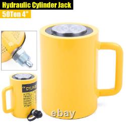 50 Ton 4Stroke Hydraulic Cylinder Ram Jack Single Acting Lifting Ram Yellow
