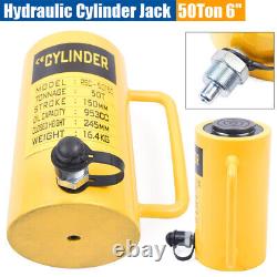 50 Ton Hydraulic Cylinder Jack 150mm/6 inch Stroke Single Acting Solid Ram New
