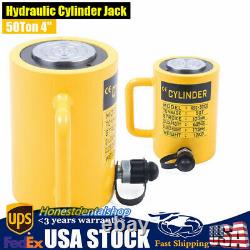 50-Ton Hydraulic Cylinder Jack Single Acting Telescopic Plunger 4(100mm) Stroke