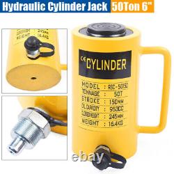 50 Ton Hydraulic Cylinder Jack Solid Ram 150mm/ 6 inch Stroke Single Acting