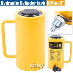 50 Ton Hydraulic Cylinder Jack Solid Ram Single Acting 6(150mm) Stroke 10000psi