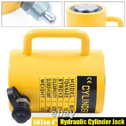 50-Tons Hydraulic Cylinder Jack 4" Stroke Single Acting Plunger Auto Retracting