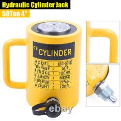 50T Hydraulic Cylinder Jack Single Acting 4Stroke (100mm) Lifting Jack Ram US