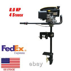 8HP 4Stroke Vertical Axis-Single Cylinder Outboard Motor Boat Engine Air Cooling