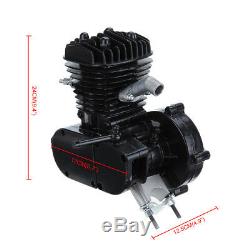 Black 80cc 2 Stroke Gas Engine Motor Kit Motorized Bicycle Single Cylinder
