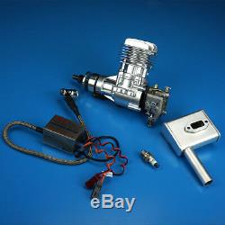 DLE 20CC Single Cylinder Two Stroke Side Exhaust Gas Engine with Igniton & Muffler