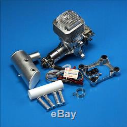 DLE 85CC Gas Engine Single Cylinder Two Stroke Side Exhaust with CDI & Muffler