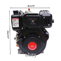 Diesel Engine 10HP 4Stroke 418cc Air-Cooled Single Cylinder Machinery Durable US