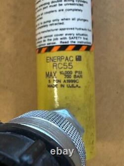 Enerpac RC-55 Hydraulic Cylinder 5 TON 5 Stroke Single Acting with hose