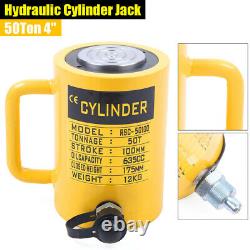 Hydraulic Cylinder Jack 50-Ton 4(100mm) Stroke Single Acting Telescopic Plunger