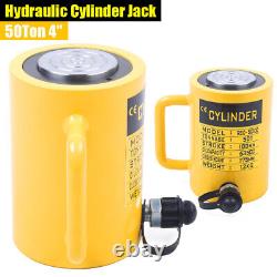 Hydraulic Cylinder Jack Single Acting 4/100mm Stroke Solid Hydraulic Ram 50 Ton