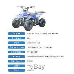 Mini Size 110cc Air Cooled Single Cylinder 4 Stroke Gas Powered ATV Quad For Kid