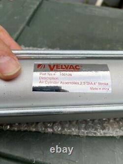 New Velvac 100126 Air Cylinder, 2 1/2 In Bore, 6 In Stroke, Single Acting