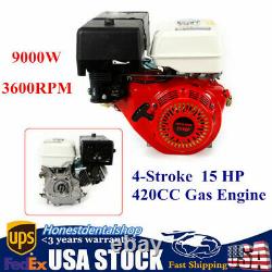 USED 15HP 420cc Petrol Engine Gas Motor 4Stroke OHV Single Cylinder with Oil Alarm